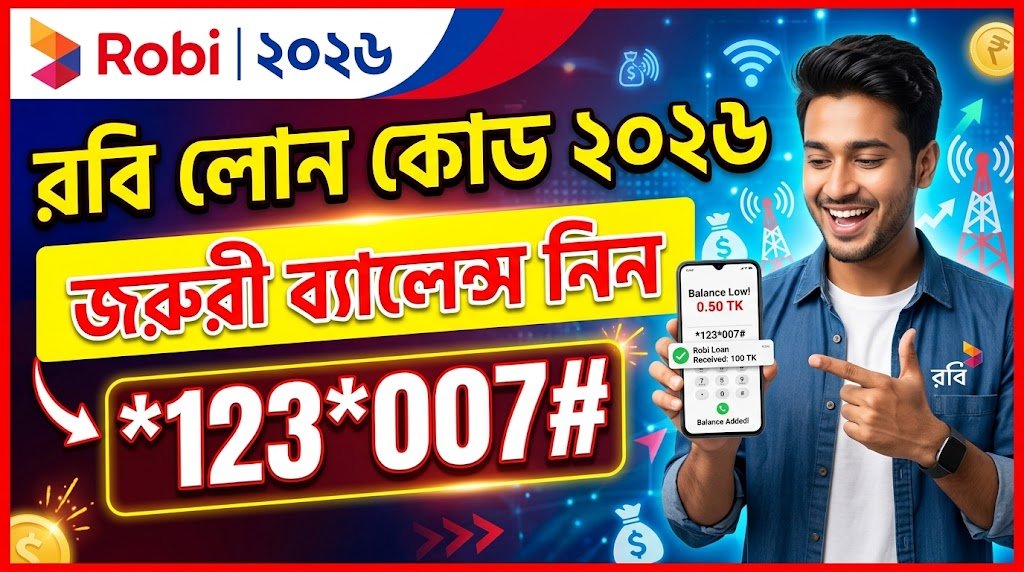 রবি লোন কোড ২০২৬  | Robi Emergency Balance নেওয়ার নিয়ম